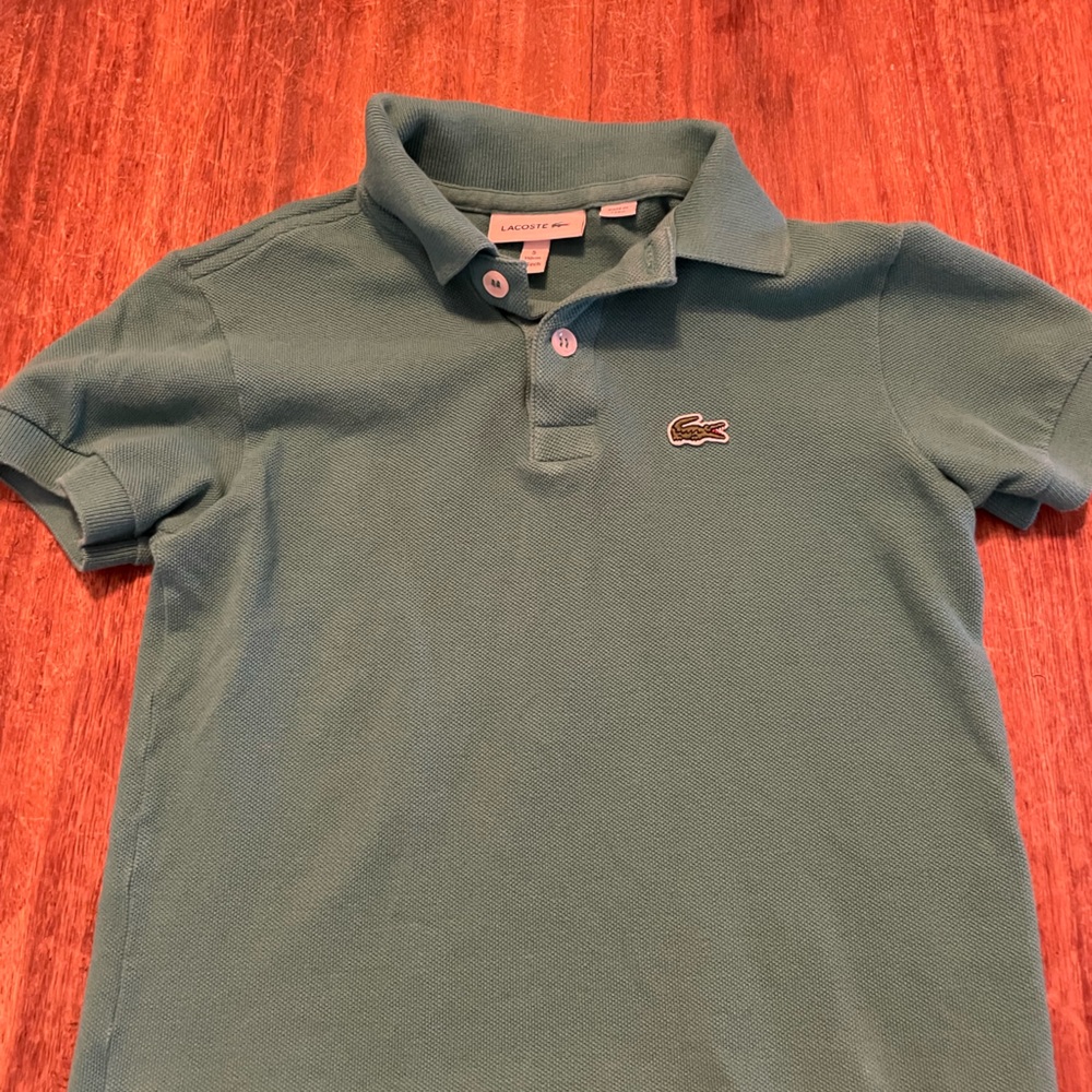 Boys Lacoste shirt, Blueish-teal.